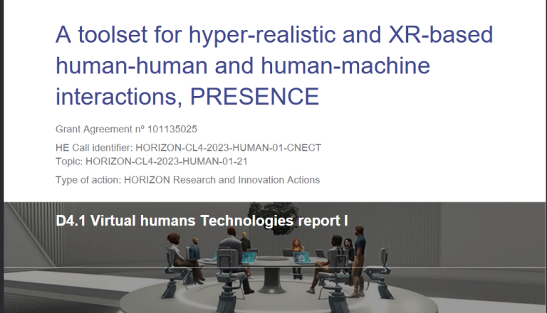 D4.1 Virtual humans technologies report